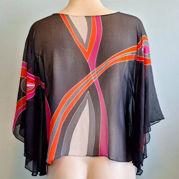 🅱️🅾️G🅾️ Pure silk color prints 2 ways blouse and scarf - Picture 7 of 14